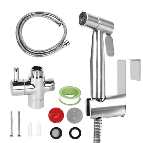 IDMAX Handheld Bidet Shattaf Toilet Sprayer Kit with 49-inch Hose and Bracket, Adjustable Jet Spray for Muslim Shower