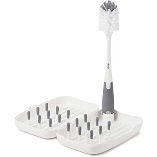 OXO Tot Travel Size Drying Rack with Bottle Brush- Gray