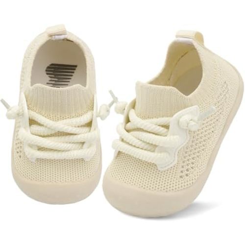 BARERUN Baby Shoes Baby First Walking Shoes Infant Sneakers Wide Barefoot Slip on Soft Sole Boys Girls Crib Shoe Toddler Breathable Lightweight House Socks