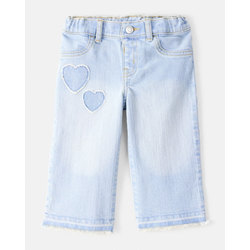 Baby Embroidered Stretch Denim Wide Leg Jeans - Cowboy Wash - OshKosh | Carter's