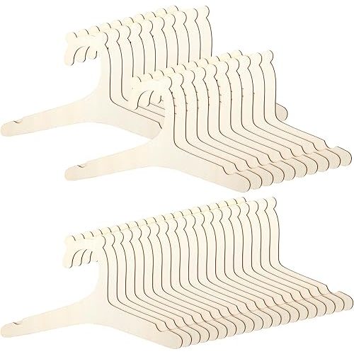 40PCS Baby Wooden Hangers with Cute Bear Ears, 9inch Non Slip Girl Boy Wooden Baby Hanger for Kids' Coats, Suits, Dress, Pants and Jackets
