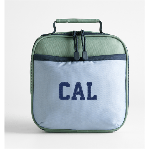 Personalized Dreamer Green and Blue Colorblock Standard Soft Insulated Kids Lunch Box