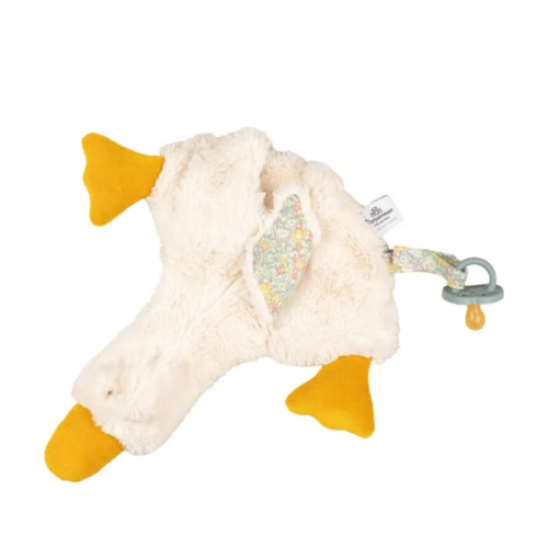 Astrid The Goose Lovie, Beige And Yellow - Pamplemousse Peluches Plush | Maisonette