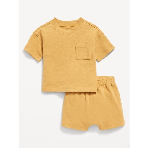 Unisex Short-Sleeve Pocket T-Shirt and Shorts Set, Honey I’m Home 0-3 month