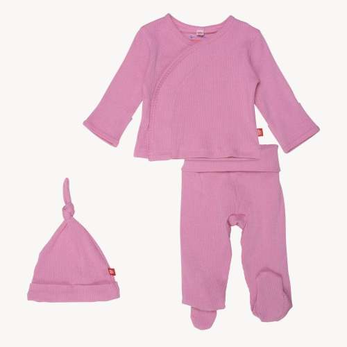 mauve ribbed cotton magnetic take me home kimono set – Magnetic Me