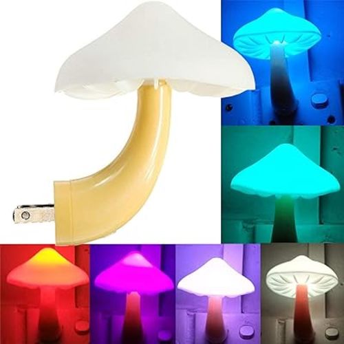 AUSAYE Sensor LED Night Light Plug in Lamp Mushroom Night Light 7-Color Changing Magic Mini Pretty Mushroom-Shaped Night Lights for Adults Kids NightLight