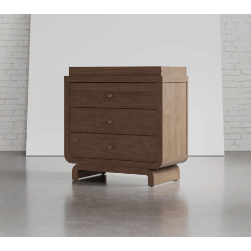 Santorini Hazelnut 3 Drawer 35.5 in. Wide Dresser with Changing Topper