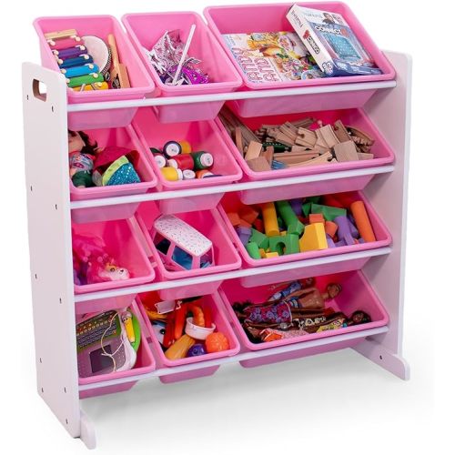 Humble Crew, White/Pink 12 Bin Toy Storage Organizer