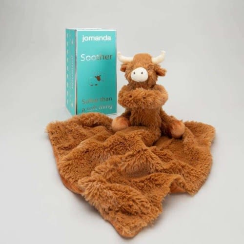 Personalised Baby Comforter With Gift Box, Horn Highland Cow, Baby Gift, Gender Neutral, Baby Shower Gift, Personalised Baby Gift