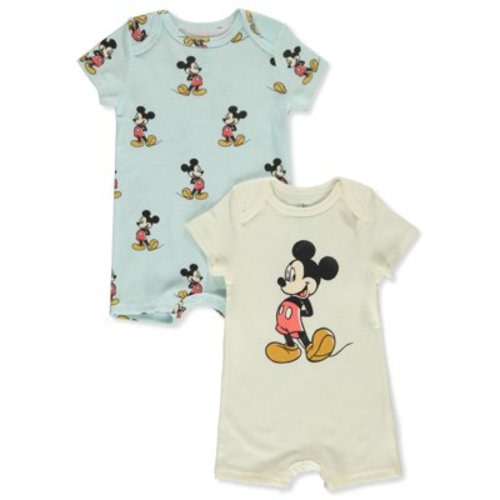 Disney Mickey Mouse Baby Boys' 2-Pack Rompers - multi, 0 - 3 months (Newborn)