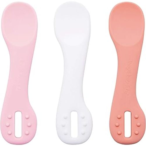 Tiny Twinkle Silicone Dipper 3-Pack - Baby Utensils for First Feeding, Baby Led Weaning Training Spoons