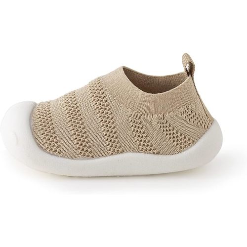 Baby First-Walking Shoes Slip-On Toddler Shoes Non-Skid Infant Sneakers Breathable Cotton Elastic Socks Shoes with Memory Insole for kids Indoor Outdoor Unisex