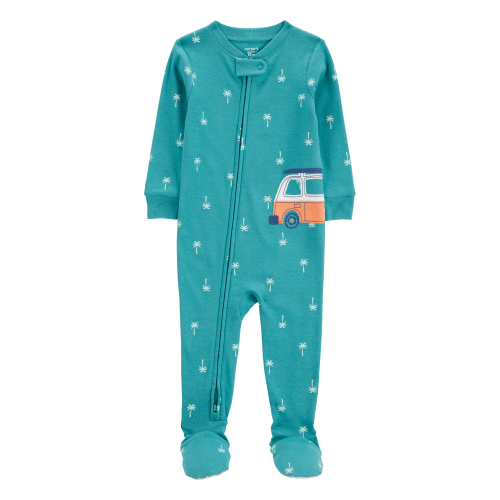 Baby Boy Car Polka Dot Snug Fit Cotton Footie 1-Piece Pajamas - Turquoise - Carter's | Carter's