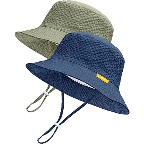 HONGTEYA Baby Sun Hat Toddler Boy Bucket Hat Kids Summer Beach Hat Wide Brim Sun Protection