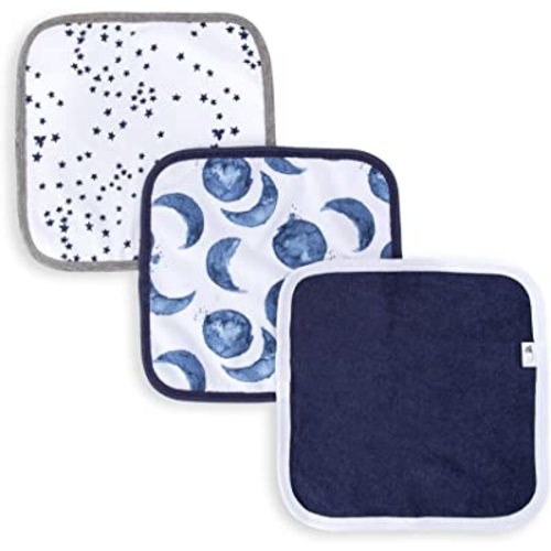 Burt's Bees Baby Infant Washcloths, 100% Organic Cotton, Soft and Super Absorbent Knit Terry Wash Cloth - 3 Pack Set