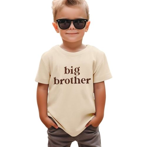 Big Brother Shirt Toddler Baby Boy Promoted to Big Brother Announcement Tshirt Kids Short Sleeve Clothes