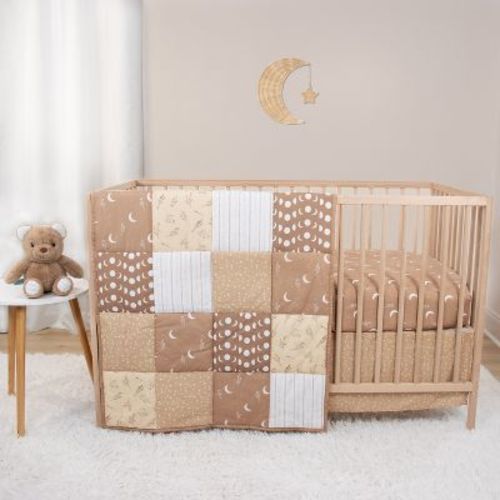 The Peanutshell Boho Celestial Crib Bedding Set and Stuffie Plush Toy - 4 Piece Set