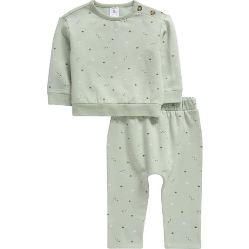 So Soft Print Cotton Fleece Sweatshirt & Pants Set, 9M
