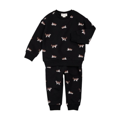 Saint Bernard Print Sweatshirt & Joggers Set