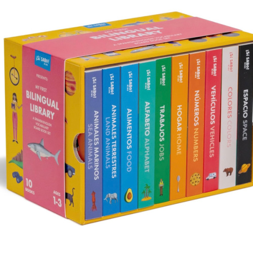 My First Bilingual Library: A Spanish-English Vocabulary Board Book Set of Colors, Numbers, Animals, ABCs, and More (Si Sabo Bilingual Books for Kids)