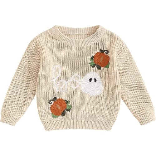 Imcute Unisex Baby Halloween Outfit Toddler Girls Boys Knit Halloween Sweater Long Sleeve Chunky Warm Fall Winter Clothes
