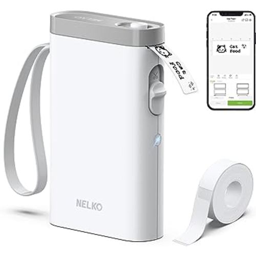 Label Maker Machine with Tape, P21 Bluetooth Label Printer, Wireless Mini Label Makers with Multiple Templates for Organizing Office Home, White
