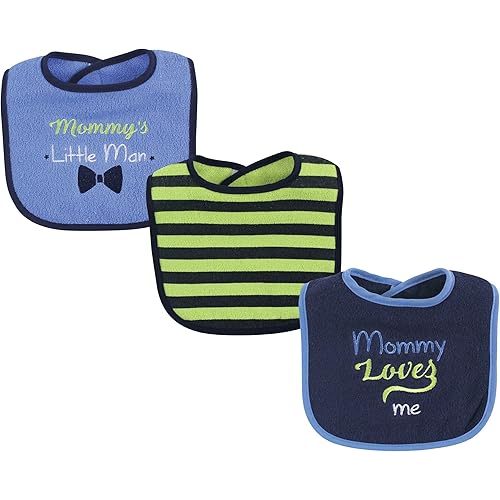 Luvable Friends Unisex Baby Cotton Terry Drooler Bibs with Fiber Filling