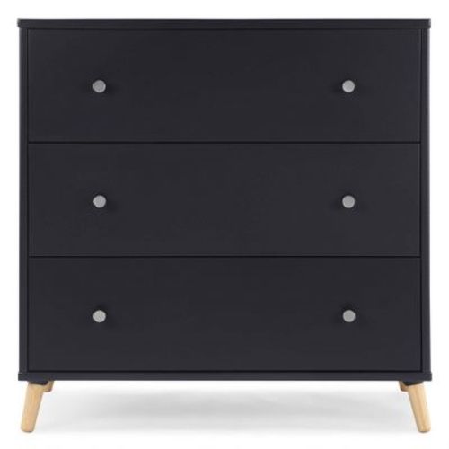 Delta Children Jordan 3 Drawer Dresser With Interlocking Drawers - Midnight Gray/natural