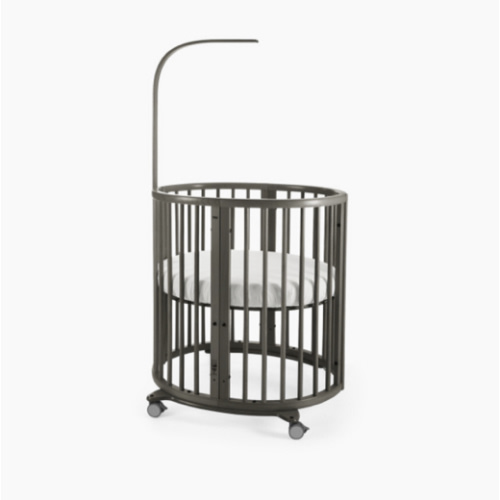 Stokke Sleepi Mini - 4-in-1 Oval Crib Suitable for 0-6 Months - Adjustable, Stylish & Compact - Optional Bed Extension to Fit Children Up to 10 Years