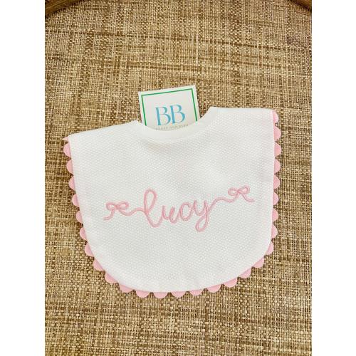 Personalized baby bib, monogrammed bib, bow baby bib, baby boy custom bib