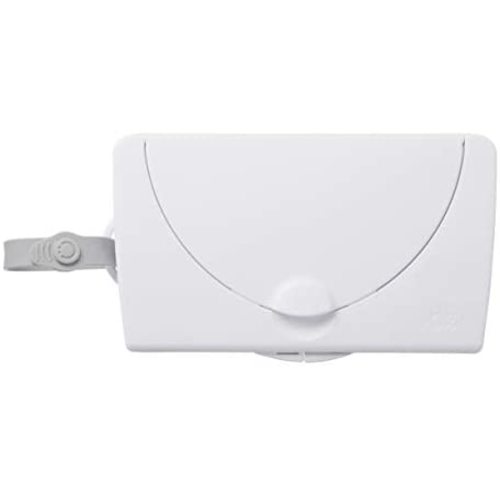Ubbi On-the-Go Baby Wipes Dispenser, Portable Wipes Contianer for Travel, Diaper Bag Accessory Must Have for Newborns, Reusable Wipes Holder, White