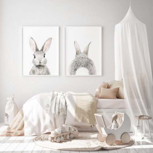 Nursery Wall Art Decor, Watercolor Bunny Rabbit Print Instant Art INSTANT DOWNLOAD Printable Wall Decor