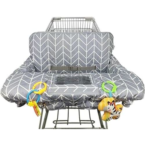 Shopping Cart Cover for Baby ICOPUCA Cotton High Chair Cover, Reversible, Machine Washable for Infant, Toddler, Boy or Girl (Grey Arrow Print)