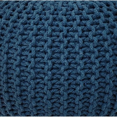 AANNY Designs Lychee Knitted Cotton Round Pouf Ottoman