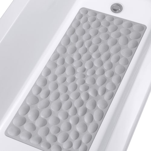 OTHWAY Bathtub Mat Non Slip, Rubber Bath Mat for Kids for Baby, 16x31.5 inch Large Bath Mats for Bathroom Tub with Strong Suction Cups (Gray)