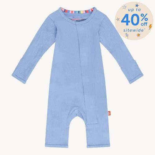 blue skies ribbed cotton magnetic fuss free coverall – Magnetic Me