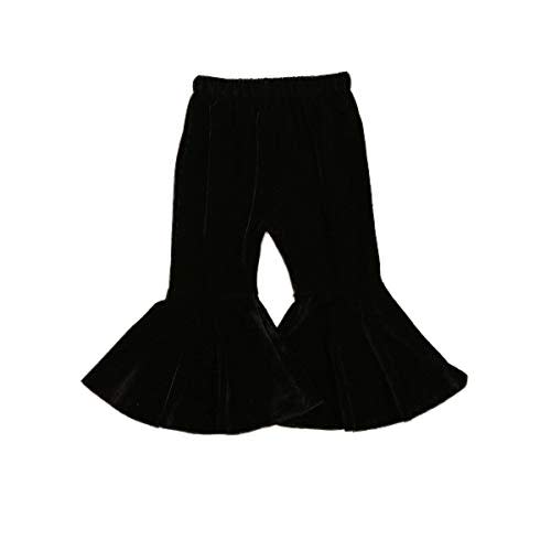 GOOCHEER Kids Toddler Little Baby Girl Ruffle Ripped Jeans Bell Bottom Flare Pants Ripped Denim Leggings Trousers