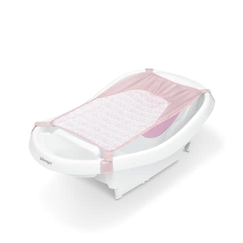 Ingenuity Comfy Clean Deluxe Newborn to Toddler Baby Bathtub, 3-in-1 with Removable Sling, Padded Backrest, 0-24 Months, Pink