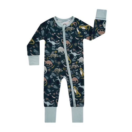 Dinosaur Bamboo Baby Pajama - Convertible Zippy Pajamas – Emerson and Friends