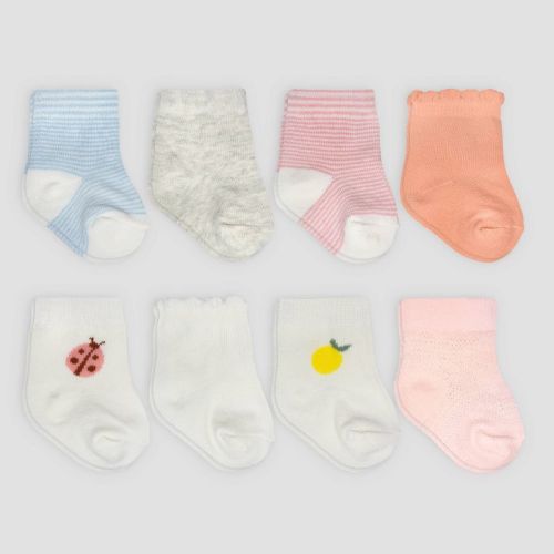 Carter's Lemon Crew Socks, 8pk (0-3m)
