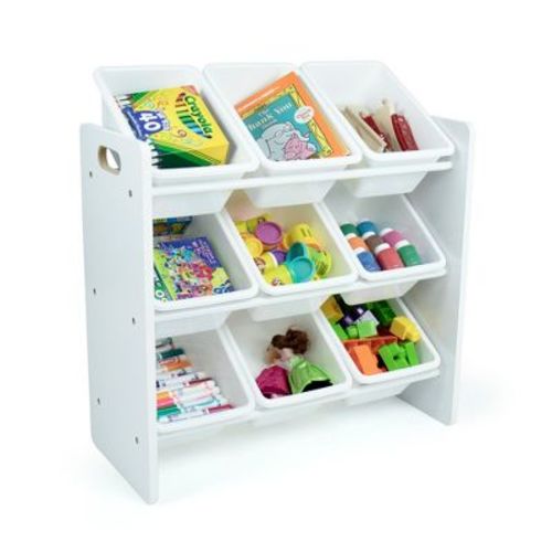 Humble Crew Cambridge White Kids' Toy Storage Organizer with 9 Storage Bins White