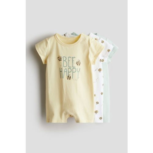 3-pack Cotton Pajama Jumpsuits