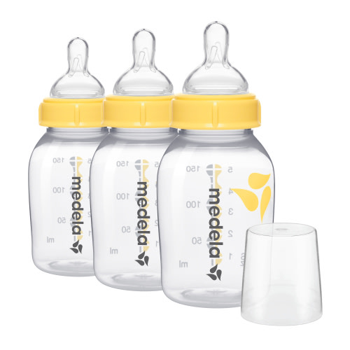 Medela Newborn Baby Milk Feeding & Storage Bottle Set, 5oz, 3-Pack
