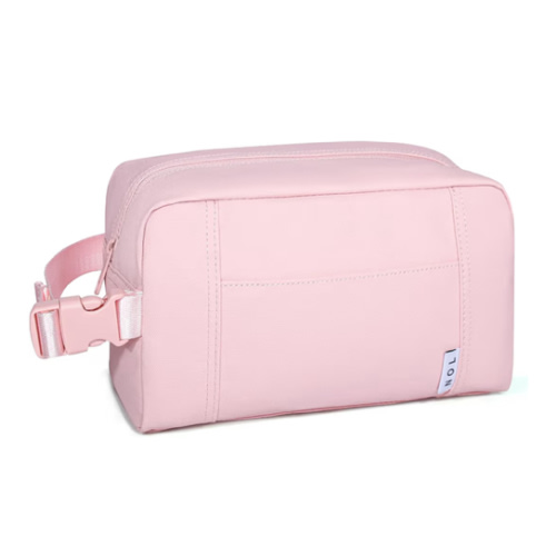 NOL Natural Organic Lifestyle Freezable Snack Bag, Leakproof Cooler Lunch Bag, Reusable, Zip Closure with Buckle Handle Nylon Waterproof Snack Box for Work Travel-Pink