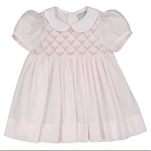 Smocked Pink & Blue Dress for Baby Girl and Toddler I Feltman Brothers