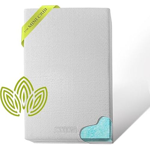 Organic Cotton Dual-Sided Mini Crib Mattress, 38x24x3 Premium Memory Foam 2-Stage CertiPUR-US Hypoallergenic Baby Mattress Firm Support for Infant Cooling Gel for Toddler Waterproof & Washable Cover