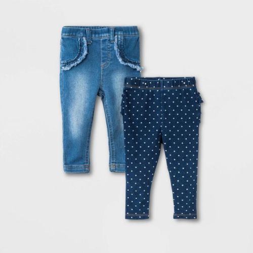 Baby Girls' 2pk Bundle Jeans - Cat & Jack™ Denim Blue