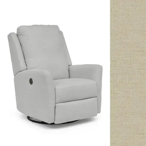 Best Chairs Heatherly Power Swivel Glider Recliner - Eggshell 28569