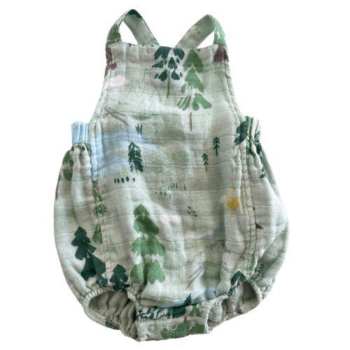 Muslin Retro Sunsuit, Mountain Cabin