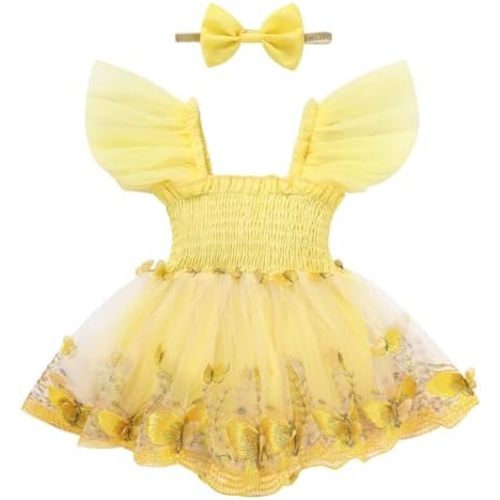 Baby Girl Clothes Infant Tulle Romper Ruffe Sleeveless Bodysuit Baby Girl Outfits Infant Girl Dress 0-18M